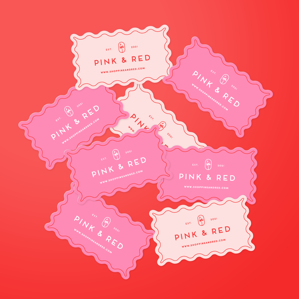 Colorful & Bright Signage and Packaging for Pink & Red Boutique